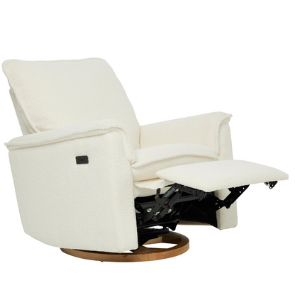 Louie Electric Recliner Glider Nursery Chair in Coconut Teddy