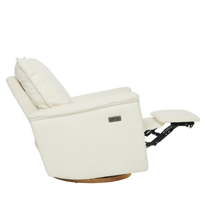 Louie Electric Recliner Glider Nursery Chair in Coconut Teddy