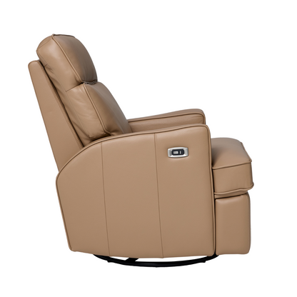 Leo Electric Recliner Glider Chair with USB in Palomino Leather