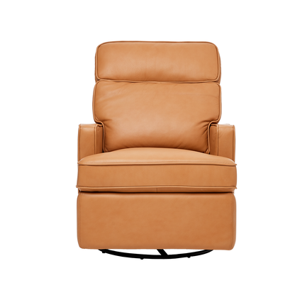 Leo Electric Recliner Glider Chair with USB in Tan Leather
