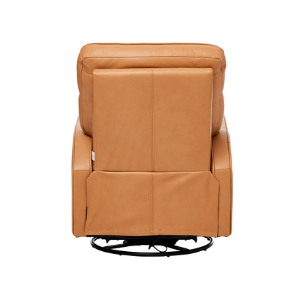 Leo Electric Recliner Glider Chair with USB in Tan Leather