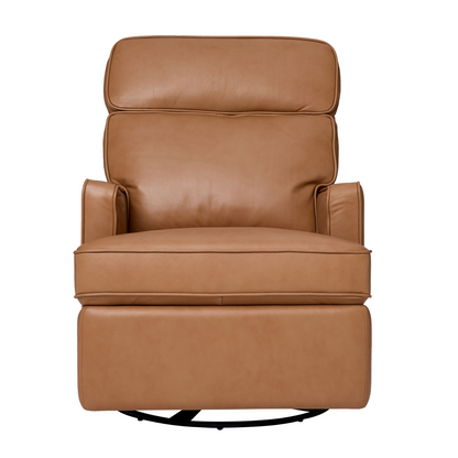 Leo Electric Recliner Glider Chair with USB in Tan Leather