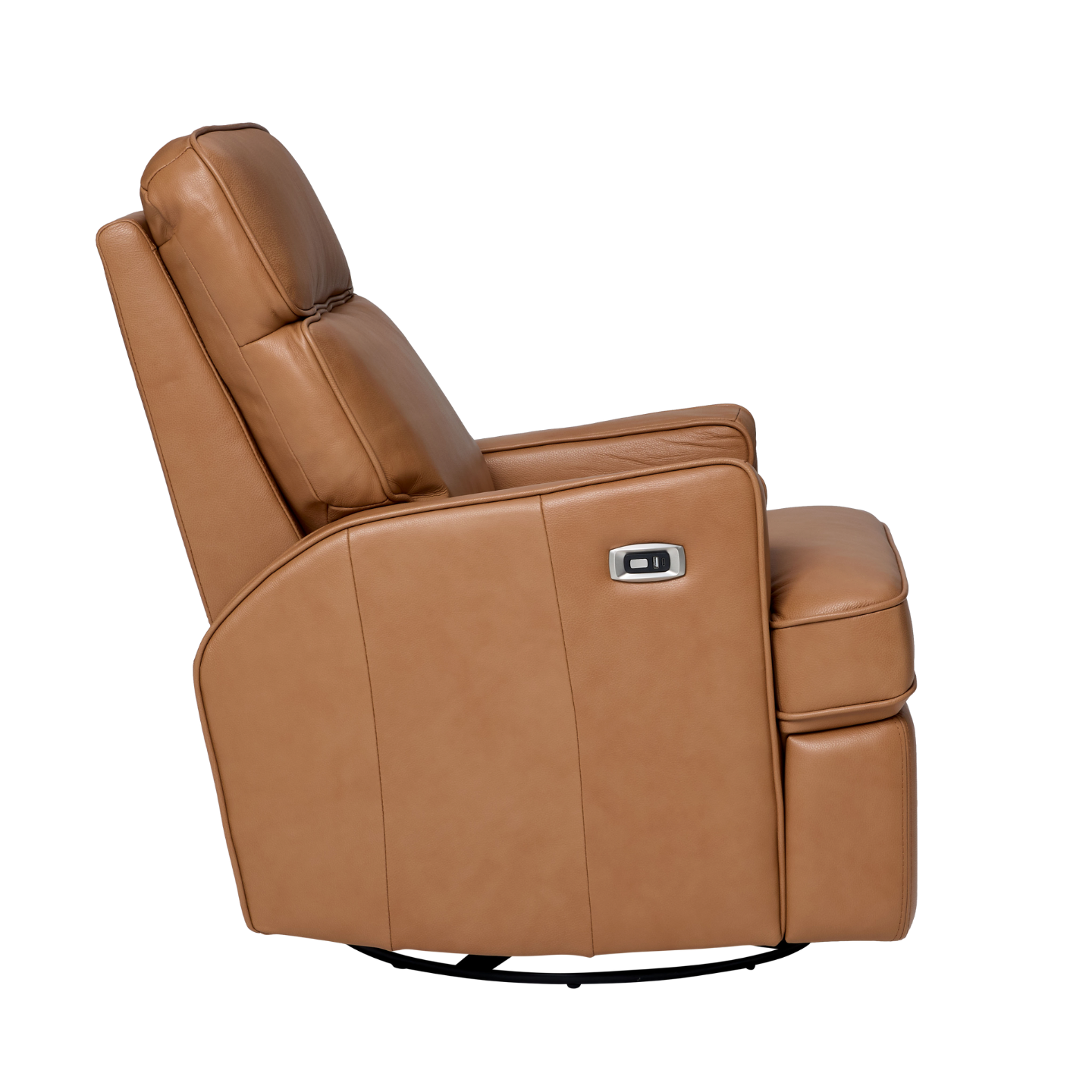 Leo Electric Recliner Glider Chair with USB in Tan Leather