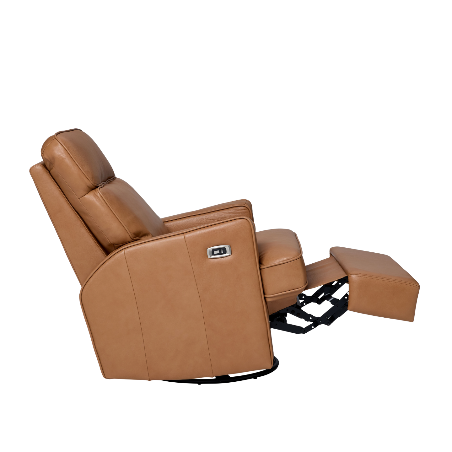 Leo Electric Recliner Glider Chair with USB in Tan Leather