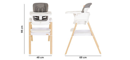 Nova Evolutionary High Chair in Scandi Walnut and Ecru
