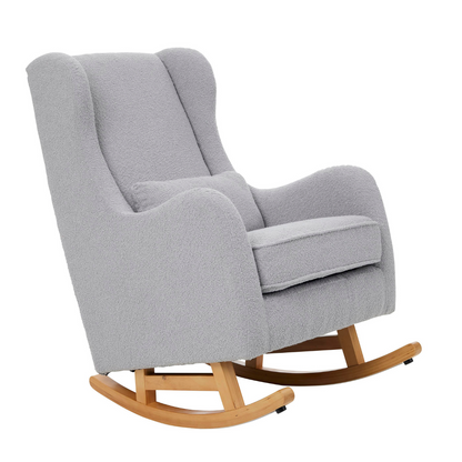 Olivia Rocking Chair with Ottoman in Shadow Bouclé