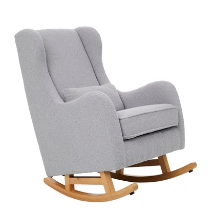 Olivia Rocking Chair with Ottoman in Shadow Bouclé