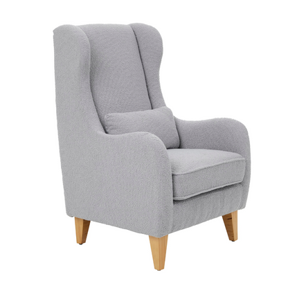 Olivia Rocking Chair with Ottoman in Shadow Bouclé