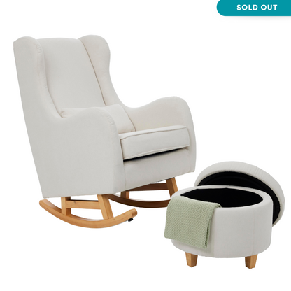 Olivia Rocking Chair with Ottoman in Oat