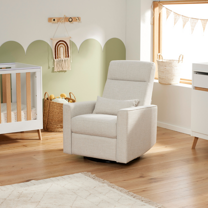 Paige Recliner Glider Chair in Egg Shell