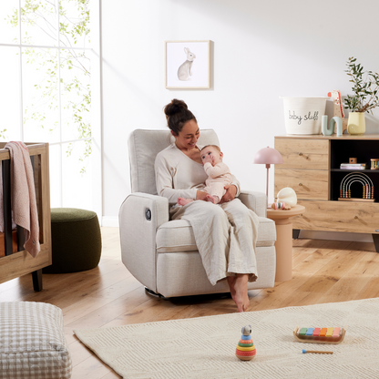Quinn Recliner Glider Nursery Chair in Egg Shell