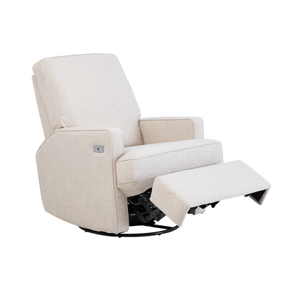 Quinn Electric Recliner Glider Chair with USB in Egg Shell