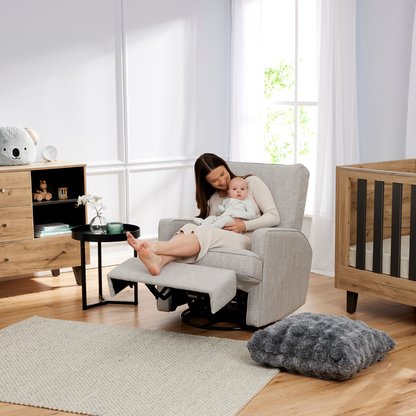 Quinn Electric Recliner Glider Chair with USB in Pure Grey