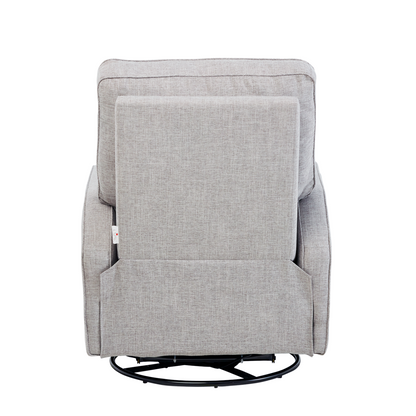 Quinn Electric Recliner Glider Chair with USB in Pure Grey