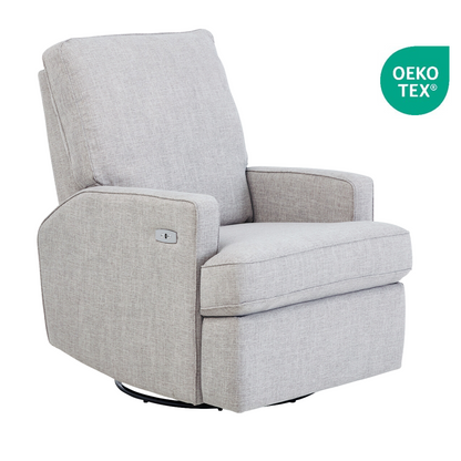 Quinn Electric Recliner Glider Chair with USB in Pure Grey