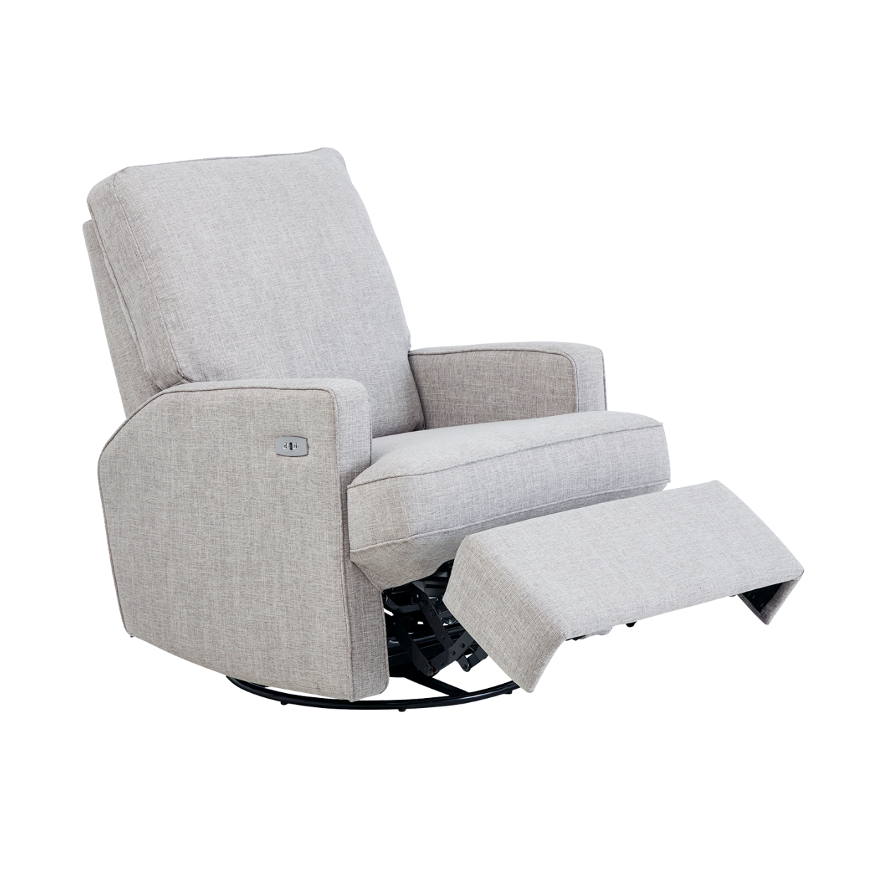 Quinn Electric Recliner Glider Chair with USB in Pure Grey