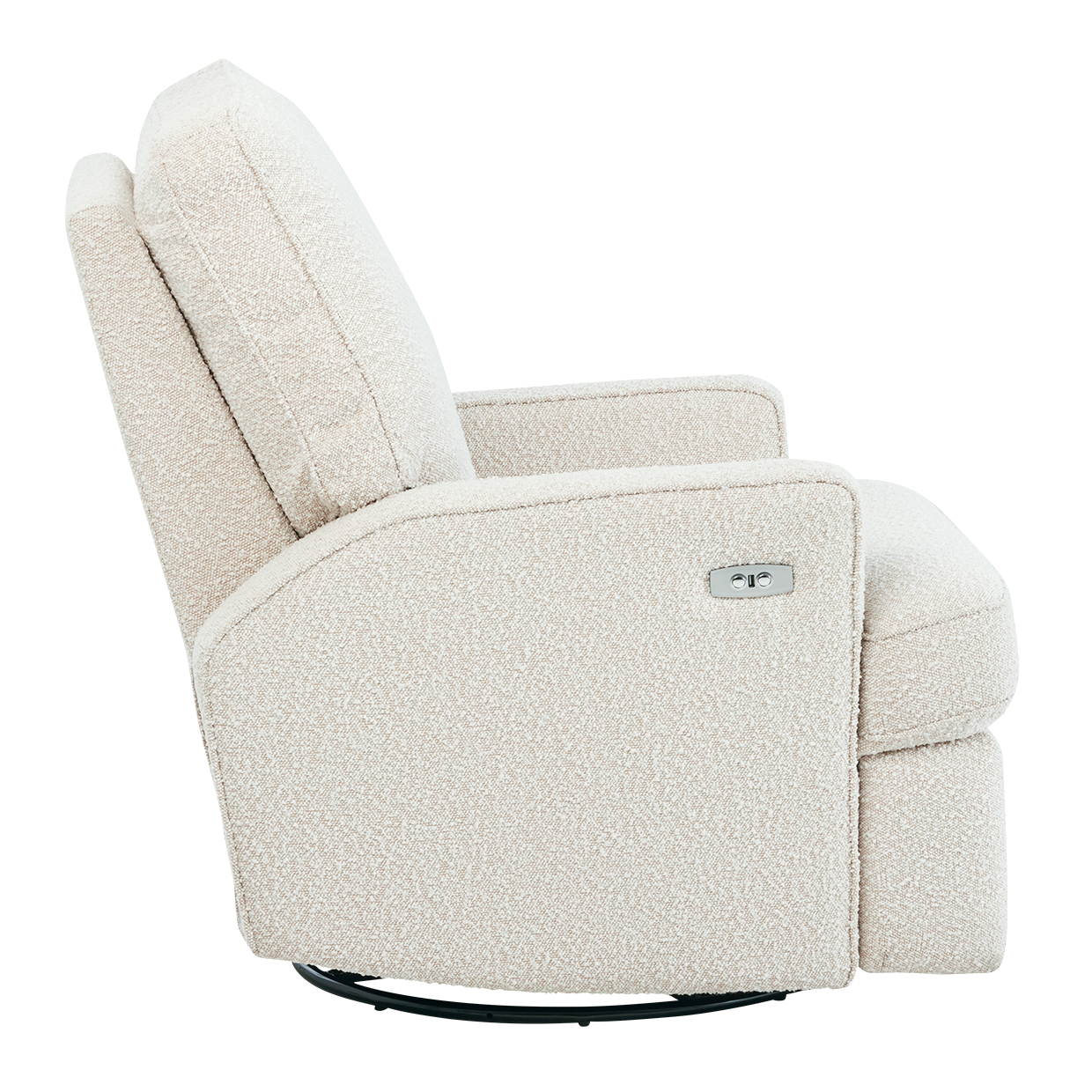 Quinn Electric Recliner Glider Chair with USB in Vanilla Bouclé
