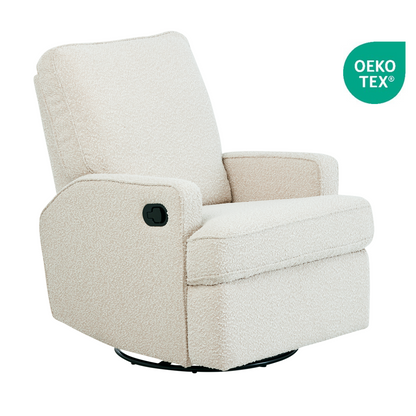Quinn Recliner Glider Nursery Chair in Vanilla Bouclé