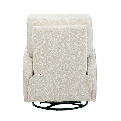 Quinn Recliner Glider Nursery Chair in Vanilla Bouclé