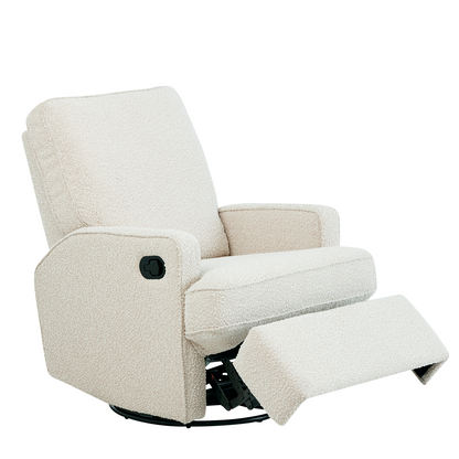 Quinn Recliner Glider Nursery Chair in Vanilla Bouclé