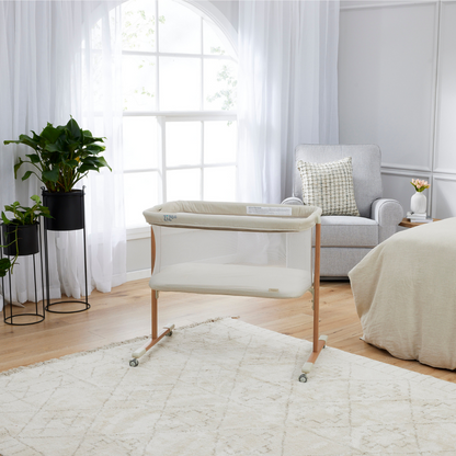 Zizee Bassinet in Scandi Walnut and Ecru