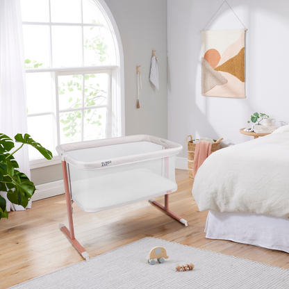 Zizee Bassinet in Scandi Walnut and Ecru