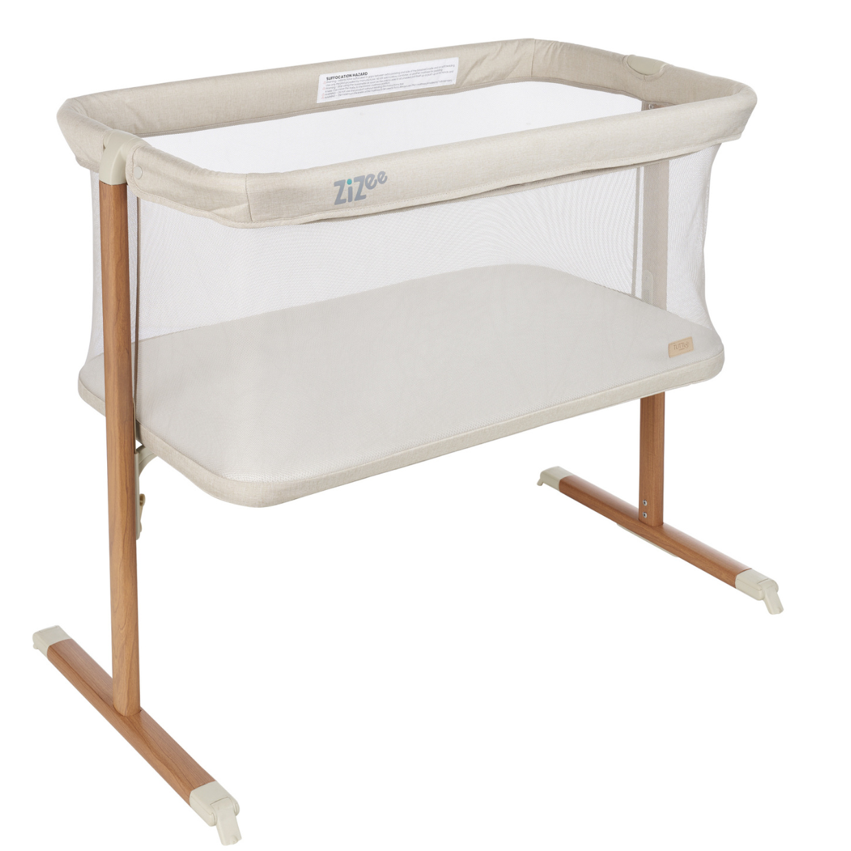 Zizee Bassinet in Scandi Walnut and Ecru