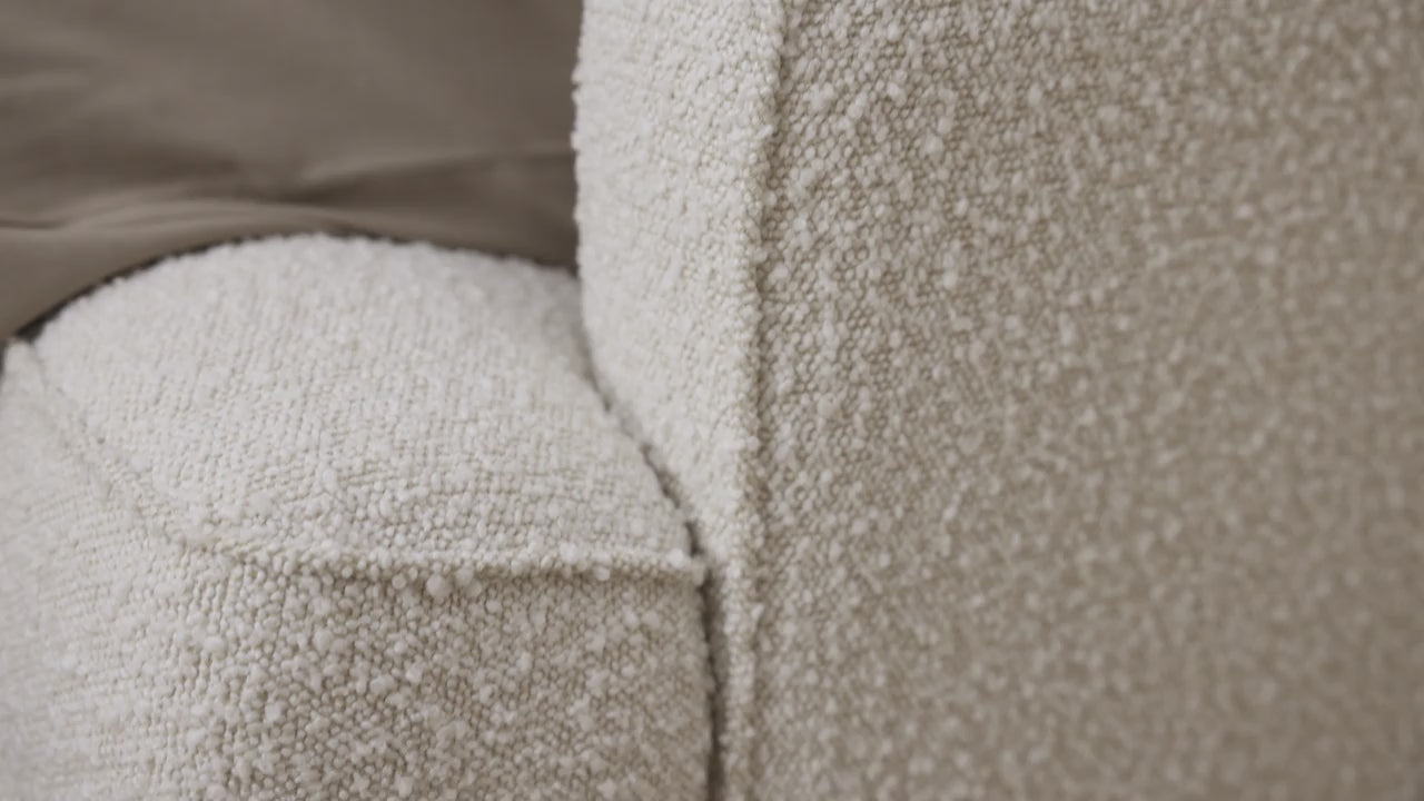 Quinn Electric Recliner Glider Chair with USB in Vanilla Bouclé