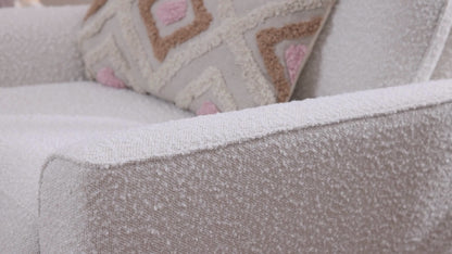 Felix Electric Recliner Glider Chair with USB in Vanilla Bouclé
