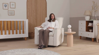 Louie Electric Recliner Glider Nursery Chair in Vanilla Bouclé