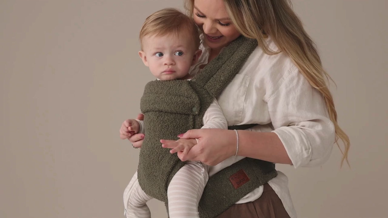 Boba Auri Baby Carrier in Olive Teddy Fleece