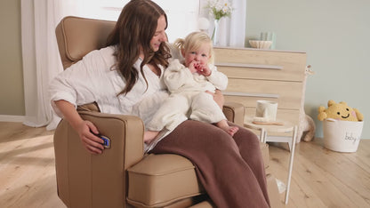 Leo Electric Recliner Glider Chair with USB in Palomino Leather