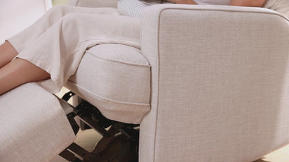 Quinn Electric Recliner Glider Chair with USB in Eggshell