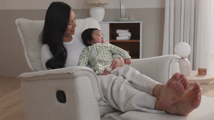 Louie Recliner Glider Nursery Chair in Eggshell