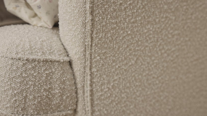 Chelsea Recliner Glider Chair in Vanilla Bouclé