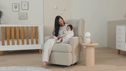 Chelsea Electric Recliner Glider Chair with USB Latté