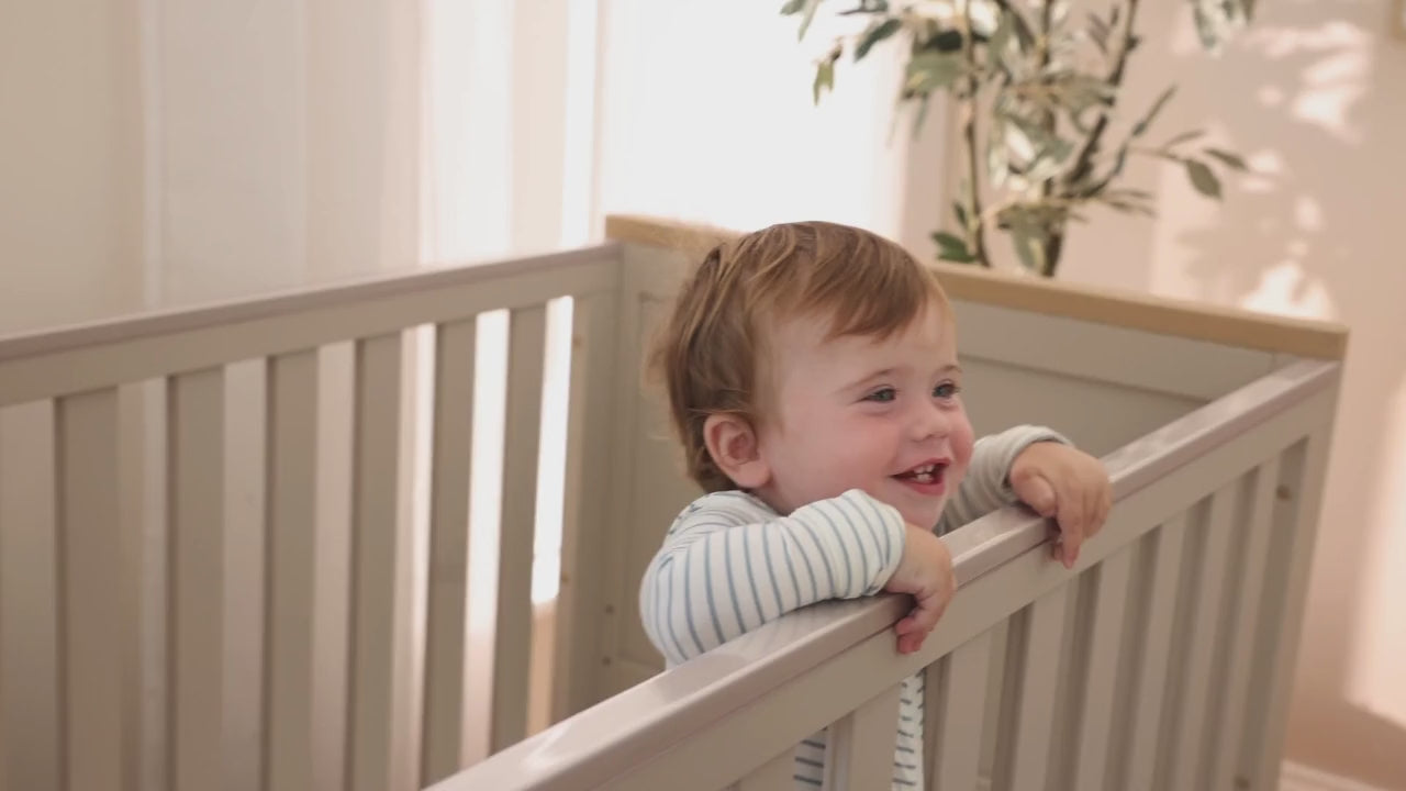 Misha Cot in Mushroom & Golden Oak