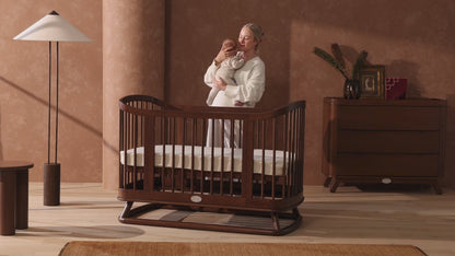 Luca Sustainable Timber Cot in Walnut