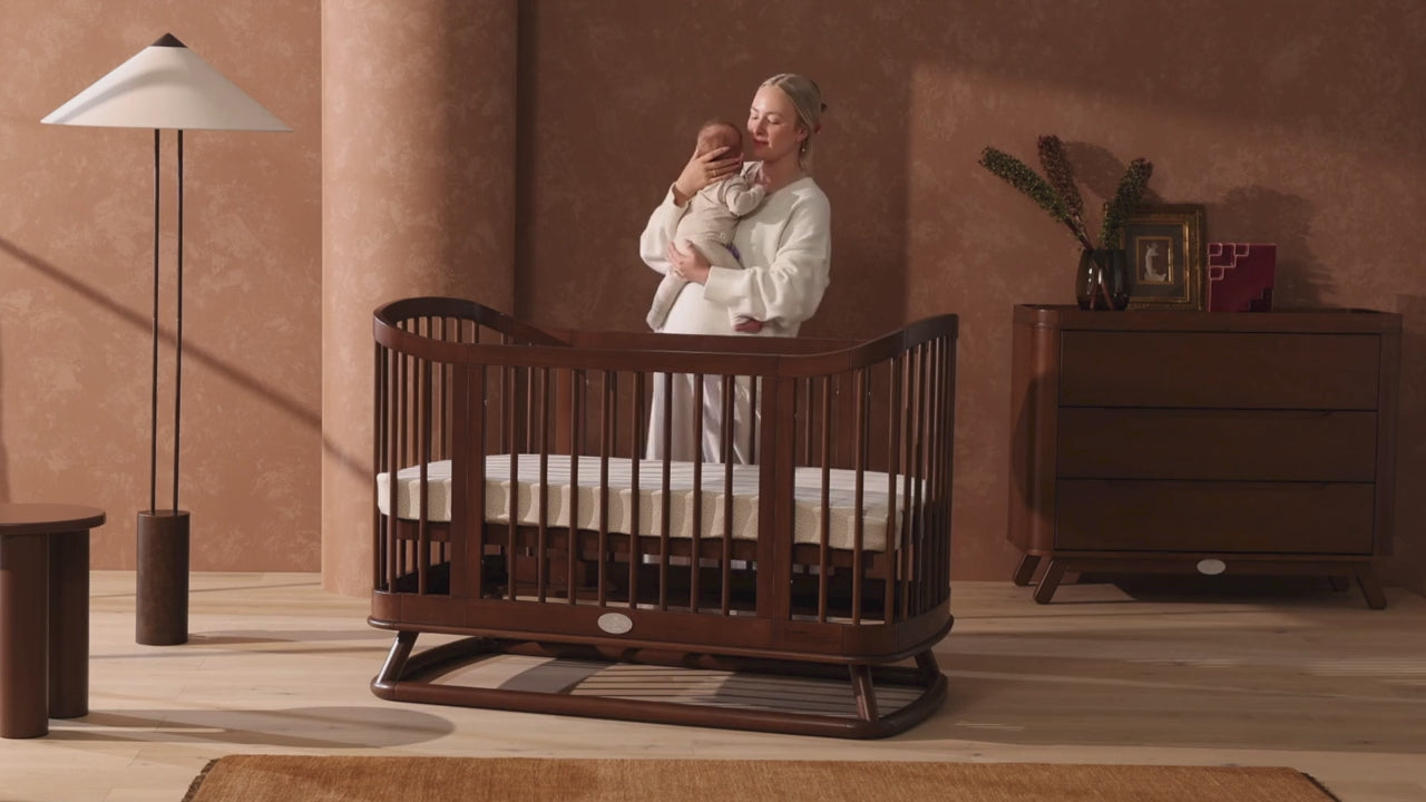 Luca Sustainable Timber Cot in Walnut