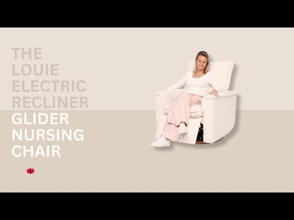 Louie Electric Recliner Glider Nursery Chair in Coconut Teddy