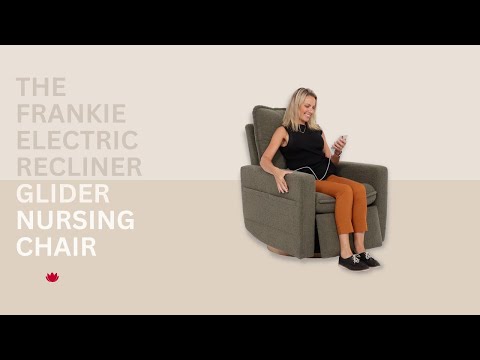 Frankie Electric Recliner Glider Nursery Chair in Olive Teddy