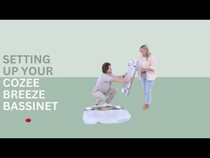 CoZee Breeze Plus Co-Sleeping Bassinet with Rocking Legs in Scandi Walnut and Ecru