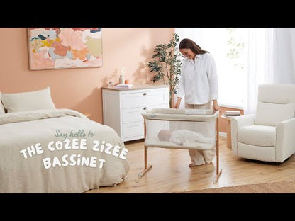 Zizee Bassinet in Scandi Walnut and Ecru