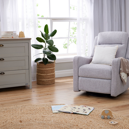 Henry Electric Recliner Glider Chair with USB in Pure Grey