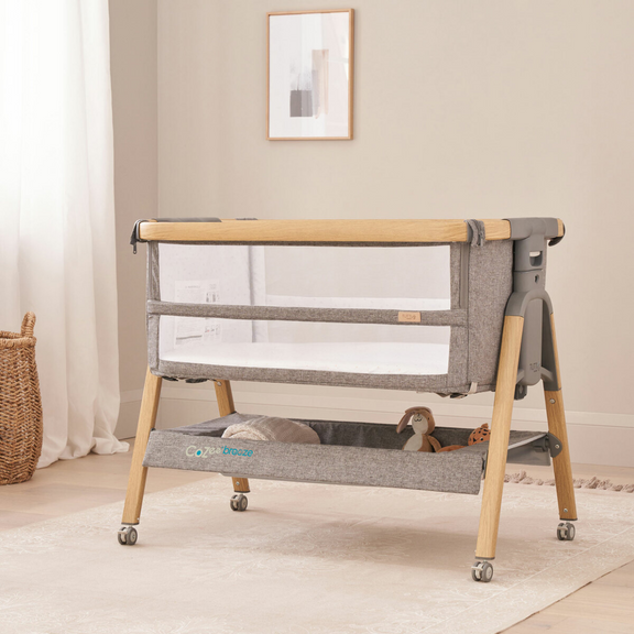 CoZee Breeze Plus Cosleeping in Oak Charcoal iL Tutto