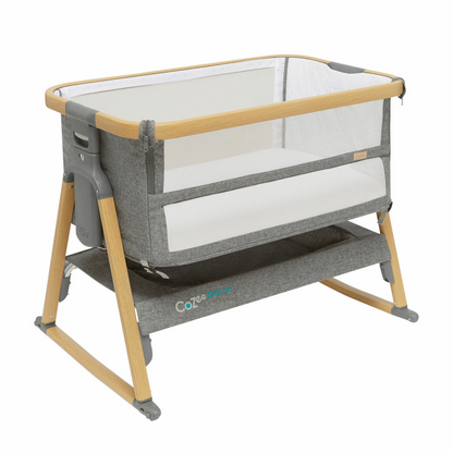 CoZee Breeze Plus Co-sleeping Bassinet with Rocking Legs in Oak Charcoal