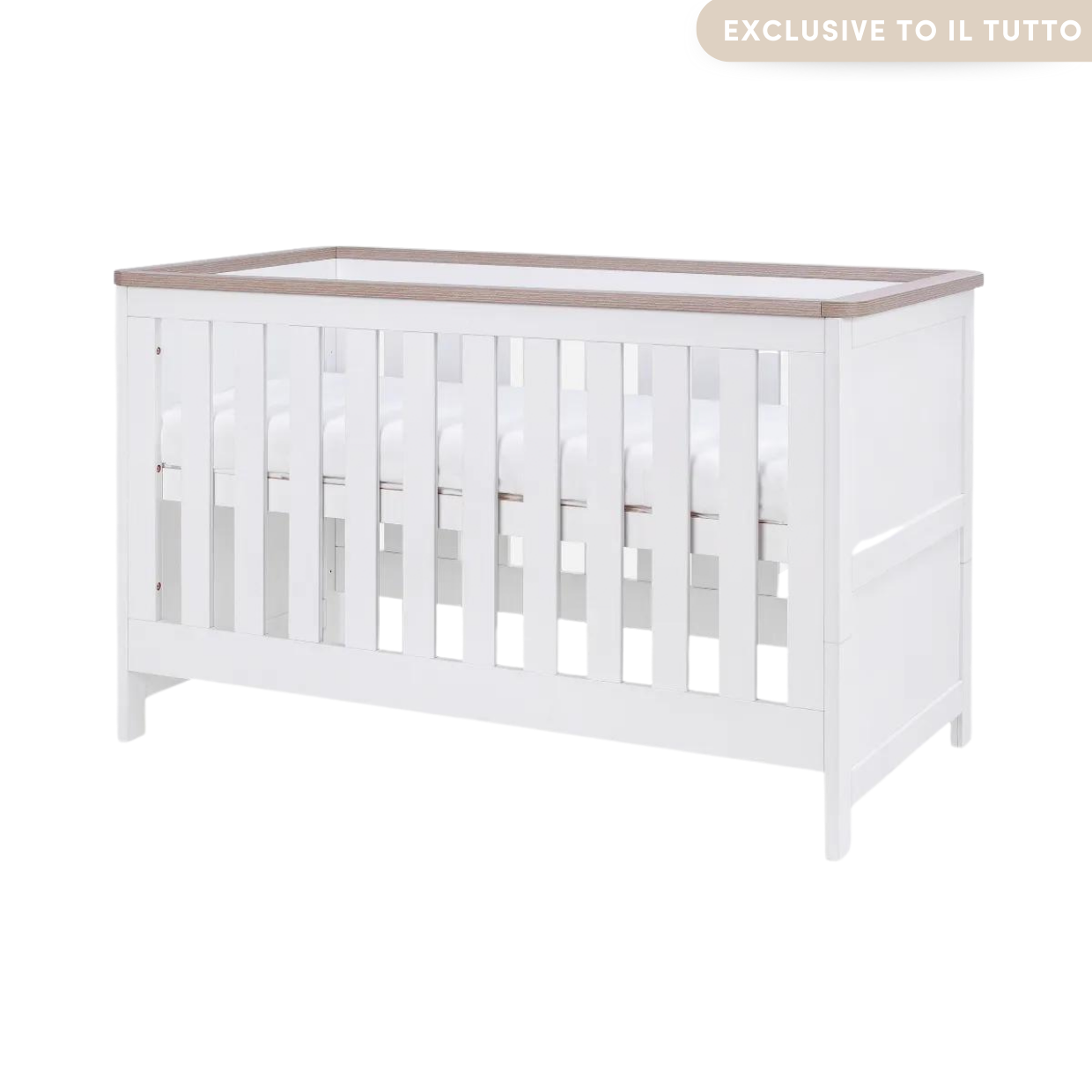 White and timber cot cheap